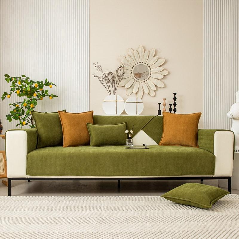 "Housse de canapé antidérapante chic, design moderne, protection contre taches, plusieurs couleurs pour tout décor."