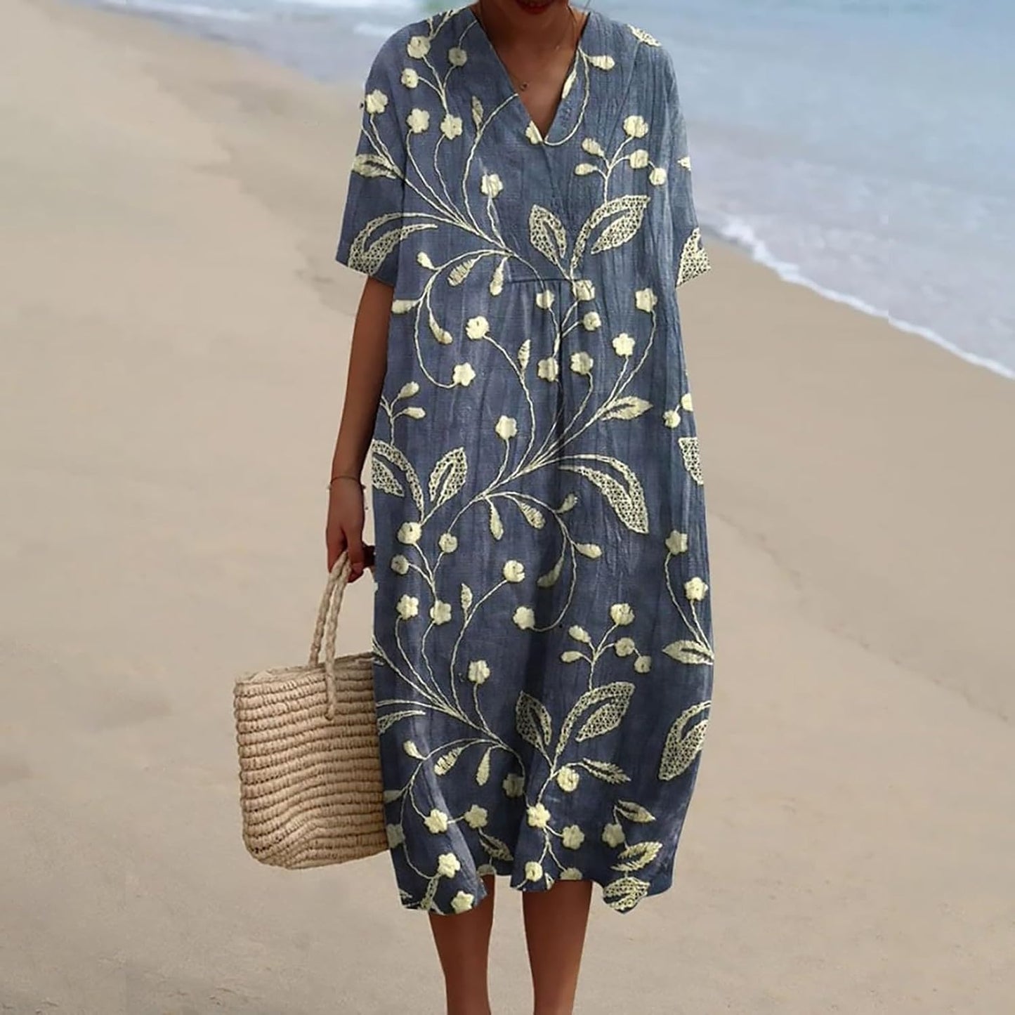 Robe d'Été Odile - Élégance Florale et Confort