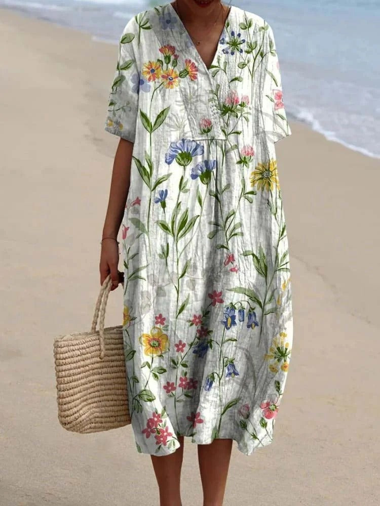 Robe d'Été Odile - Élégance Florale et Confort