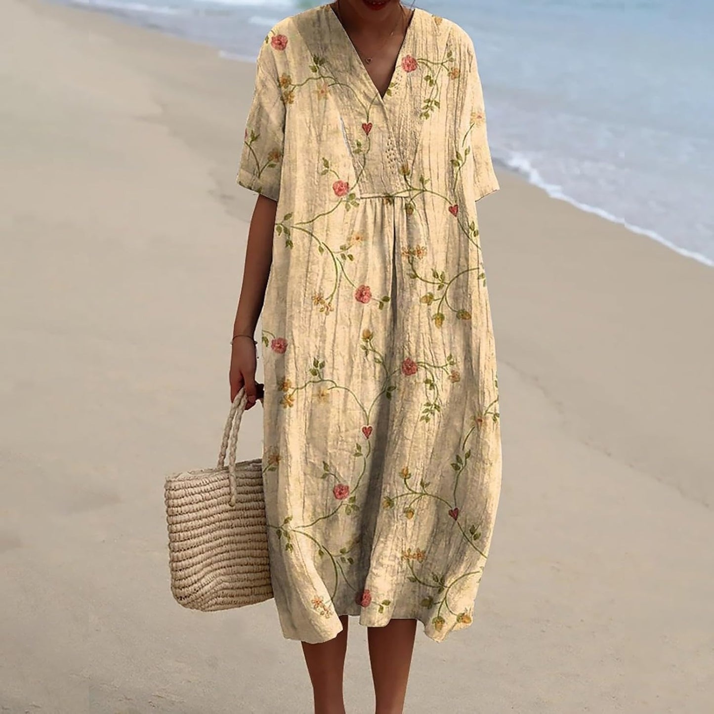 Robe d'Été Odile - Élégance Florale et Confort