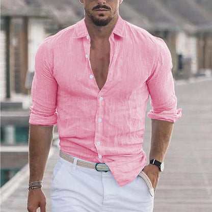Chemise Légère en Coton et Lin pour l'Été – Style Décontracté