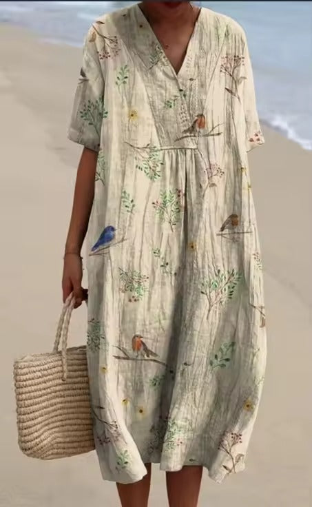 Robe d'Été Odile - Élégance Florale et Confort