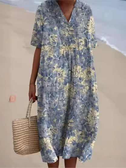 Robe d'Été Odile - Élégance Florale et Confort