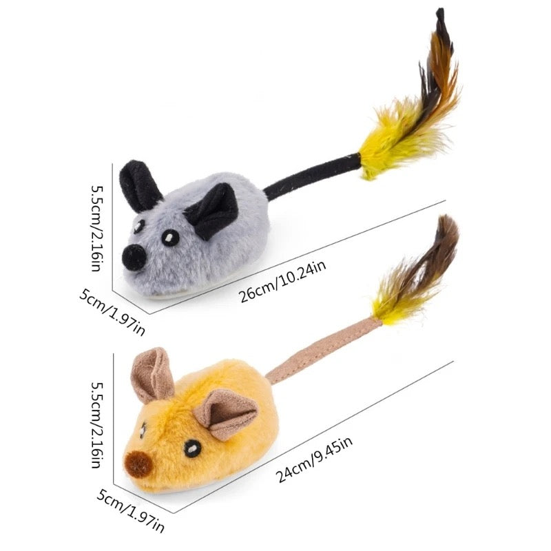 Jouet souris interactif pour chats, gris et réaliste, stimule l'instinct de chasse, durable et amusant toute la journée.