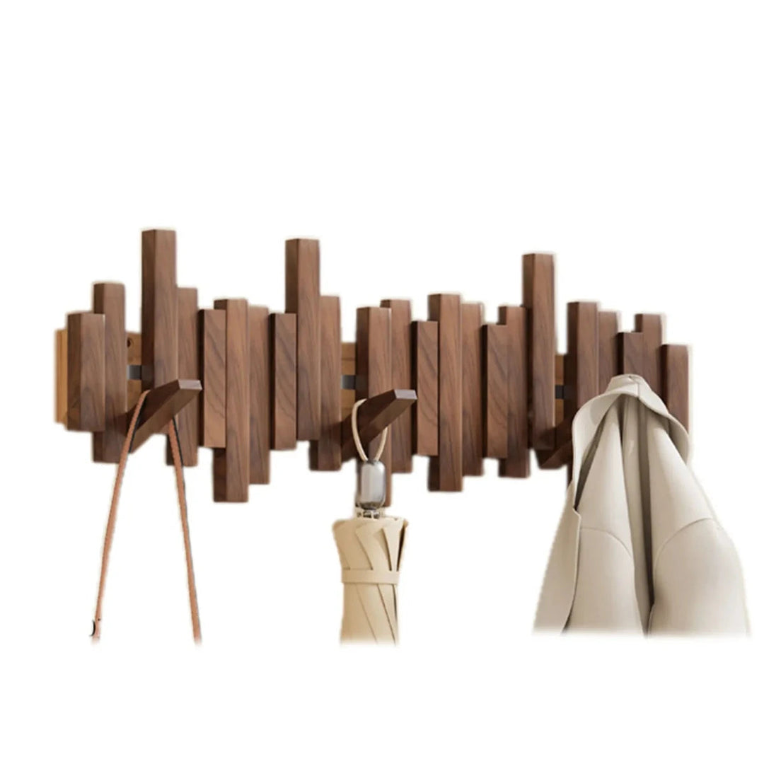 Kapstok piano en bois noble, élégant et solide, avec crochets pour vestes. Design en noyer ou hêtre. Idéal pour la décoration