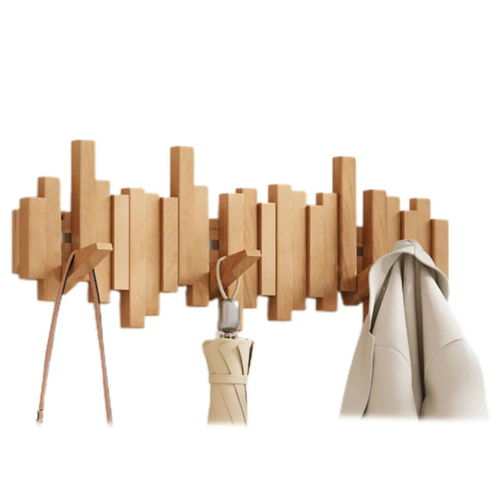 Kapstok piano en bois noble, élégant et solide, avec crochets pour vestes. Design en noyer ou hêtre. Idéal pour la décoration