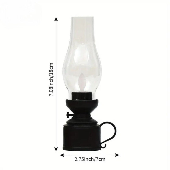 "Lampe à huile LED élégante avec effet de flamme réaliste et choix de couleurs, idéale pour une ambiance chaleureuse et sécur