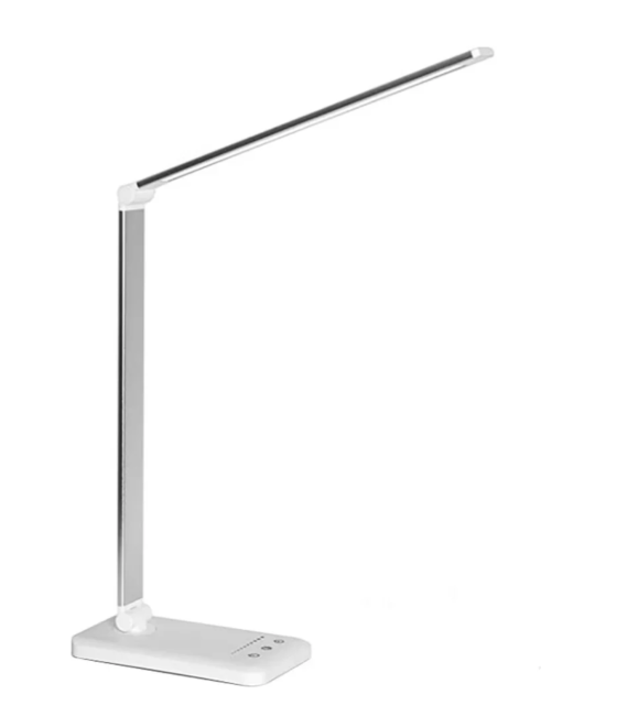 "Lampe de bureau LED ajustable moderne avec bras flexible et charge USB, idéale pour un éclairage directionnel et élégant."