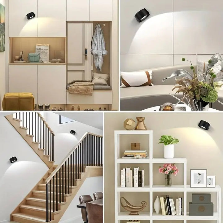 "Lampe LED moderne sans fil 360°, design flexible, lumière douce, idéal pour ambiance relaxante, mobilité pratique."
