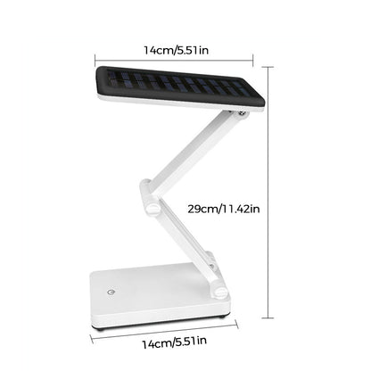 Lampe LED pliable rechargeable solaire, design compact, coloris Blanc, Rose, Vert pour intérieur et extérieur.