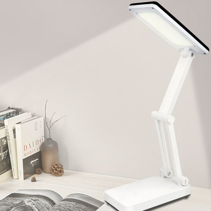Lampe LED pliable rechargeable solaire, design compact, coloris Blanc, Rose, Vert pour intérieur et extérieur.