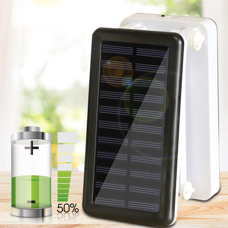 Lampe LED pliable rechargeable solaire, design compact, coloris Blanc, Rose, Vert pour intérieur et extérieur.