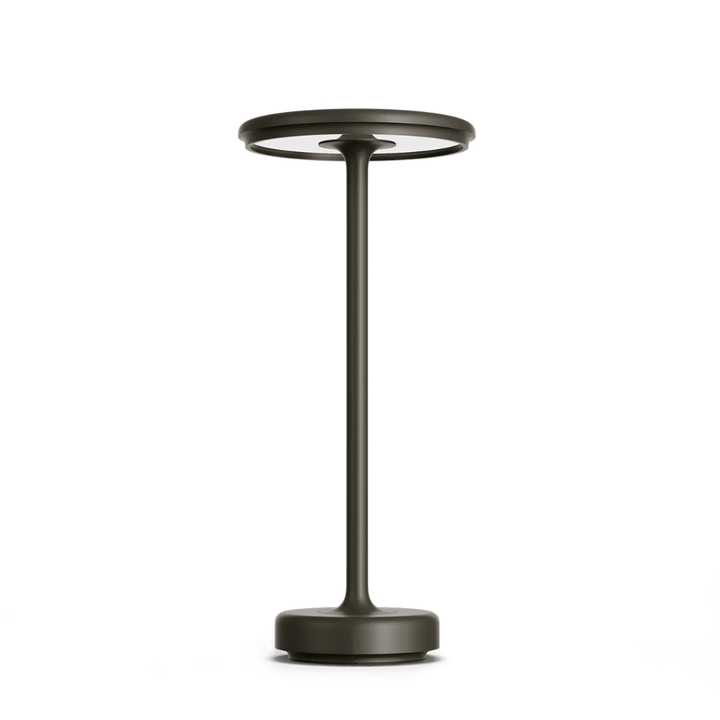 "Lampe LED sans fil rechargeable, design moderne minimaliste, coloris or, éclairage élégant pour intérieur contemporain"