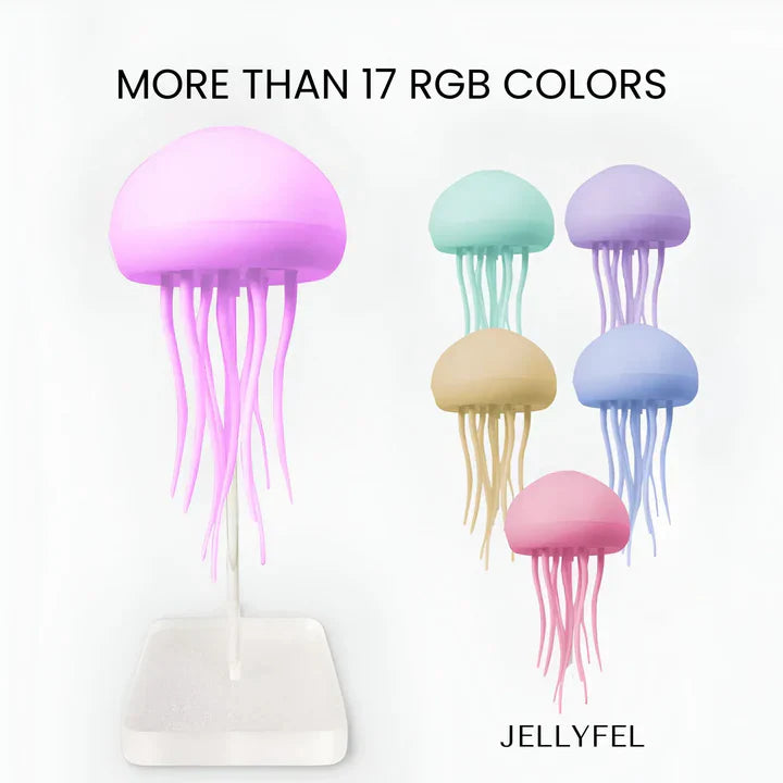 "Lampe méduse LED hypnotique avec couleurs changeantes, simulation mouvement fluide, ambiance relaxante, lumineuse."