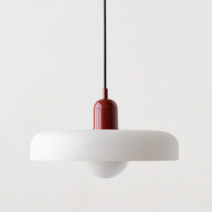 "Lampe suspendue moderne en verre, design Bauhaus, forme ronde élégante, lumière douce, idéale pour espace contemporain."