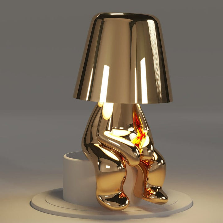 Lampe tactile élégante Mr. Gold, or brillant, réglage tactile, style moderne, ambiance chic.