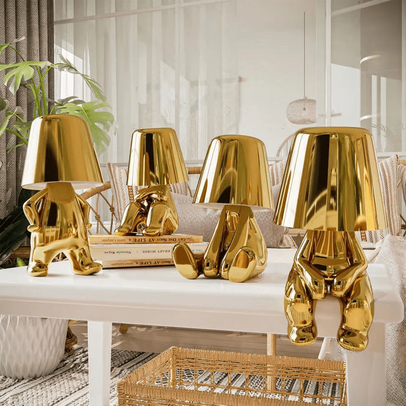 Lampe tactile élégante Mr. Gold, or brillant, réglage tactile, style moderne, ambiance chic.
