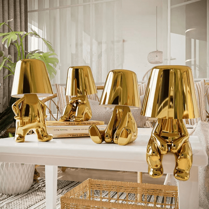 Lampe tactile élégante Mr. Gold, or brillant, réglage tactile, style moderne, ambiance chic.