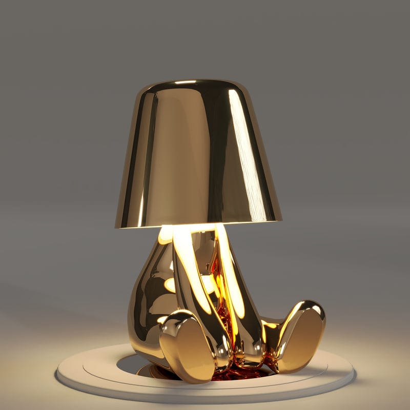 Lampe tactile élégante Mr. Gold, or brillant, réglage tactile, style moderne, ambiance chic.