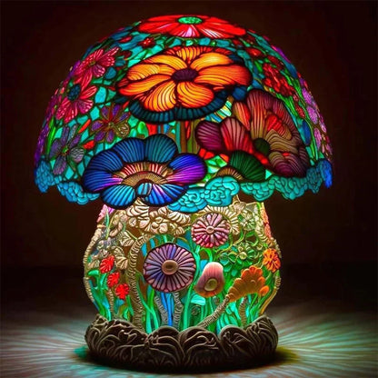 Lampe vitrail Art Déco multicolore sur pied, éclairage apaisant, design élégant pour intérieur, style classique unique.