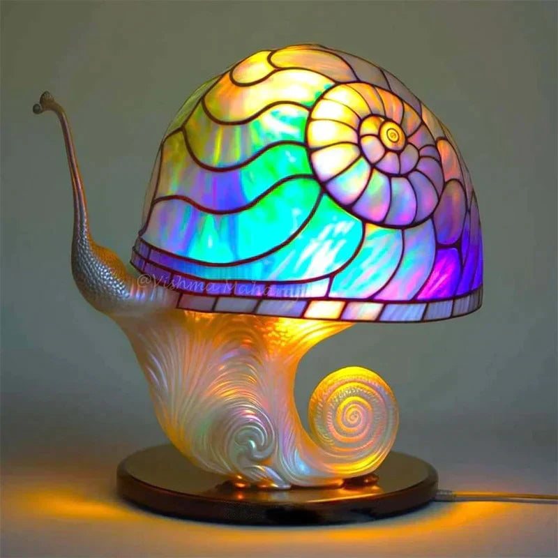 Lampe vitrail Art Déco multicolore sur pied, éclairage apaisant, design élégant pour intérieur, style classique unique.