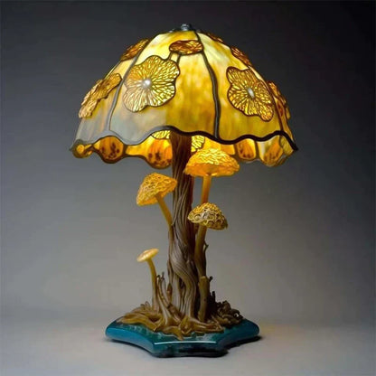 Lampe vitrail Art Déco multicolore sur pied, éclairage apaisant, design élégant pour intérieur, style classique unique.