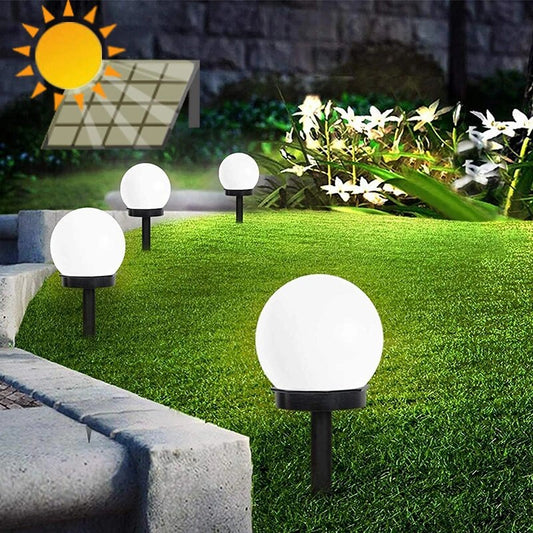 Lampes solaires de jardin LED, étanches et écologiques, design moderne en disque pour éclairage extérieur durable.