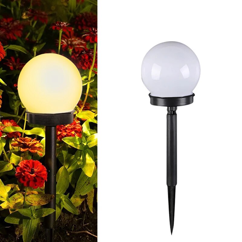 Lampes solaires de jardin LED, étanches et écologiques, design moderne en disque pour éclairage extérieur durable.