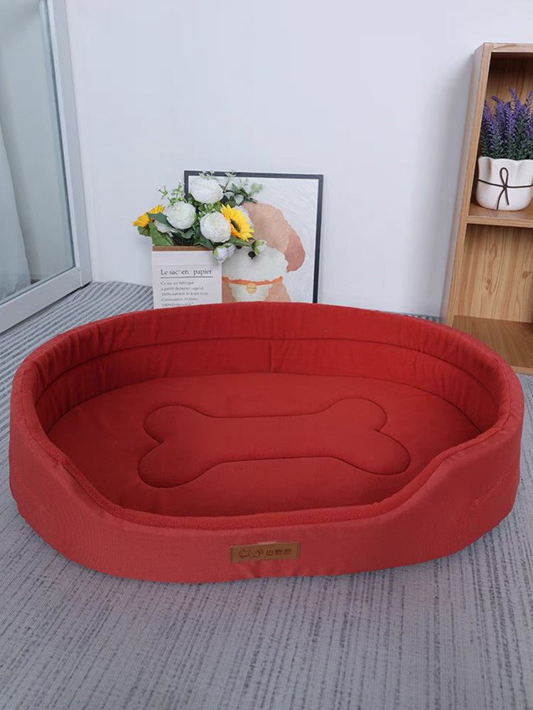 "Lit orthopédique pour chien, mousse mémoire, bords surélevés, housse lavable, couleurs variées, confort et soutien optimal."