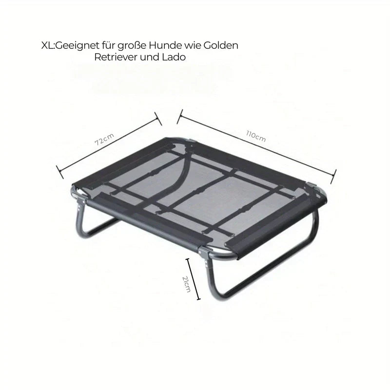 "Lit pliable pour chien en nylon respirant, couleur arc-en-ciel, robuste et confortable, idéal intérieur/extérieur."