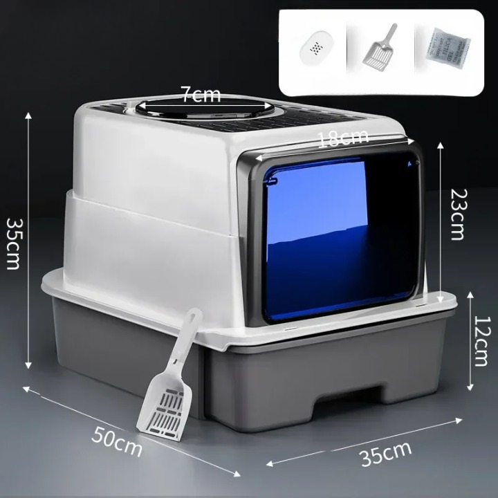 Litière auto-nettoyante stérile pour chats, design moderne, bac spacieux avec capteurs intelligents pour un intérieur hygiéni