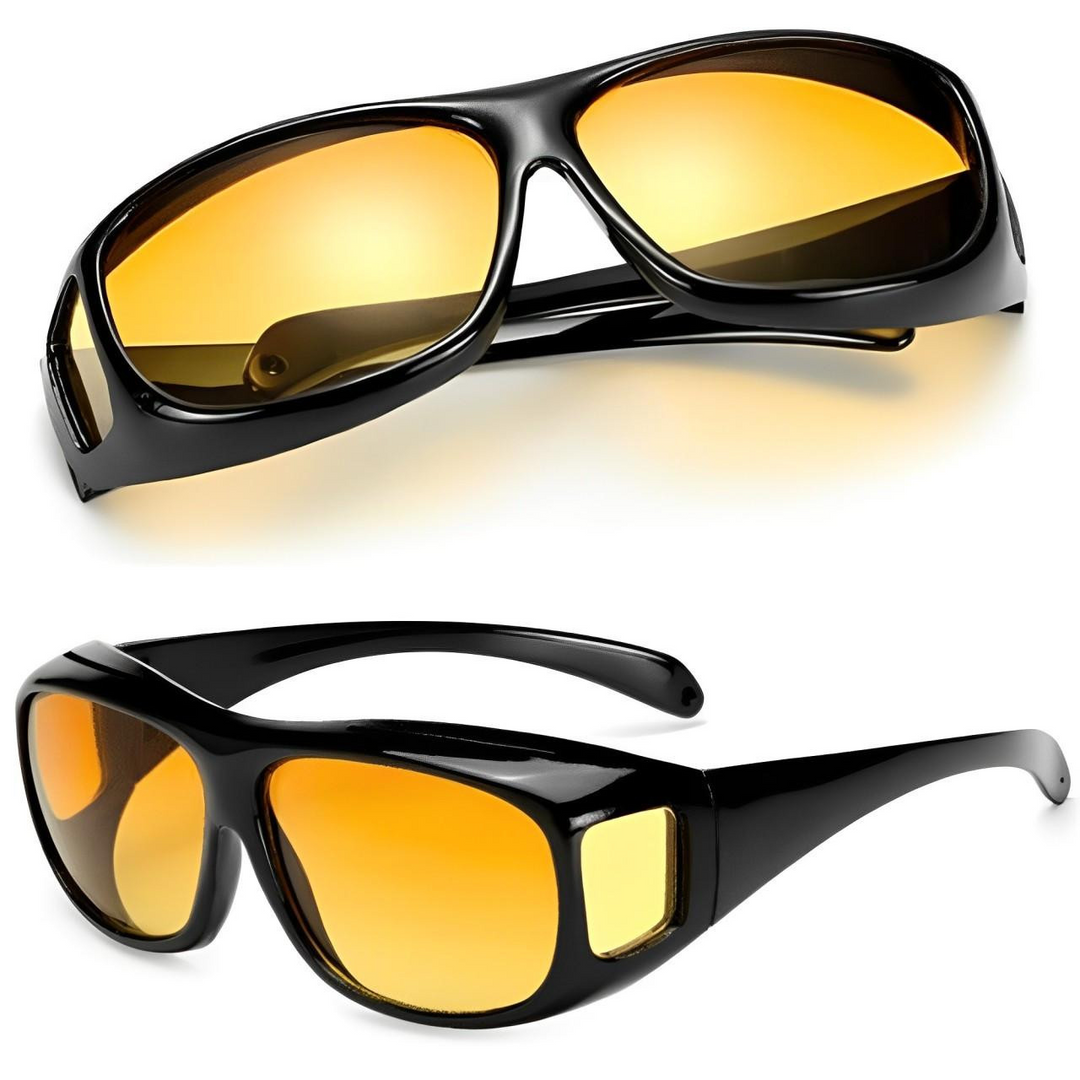 "Lunettes anti-éblouissement, verres orange, design léger pour conduite nocturne sereine et sécurité accrue."