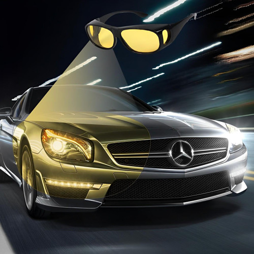 "Lunettes anti-éblouissement, verres orange, design léger pour conduite nocturne sereine et sécurité accrue."