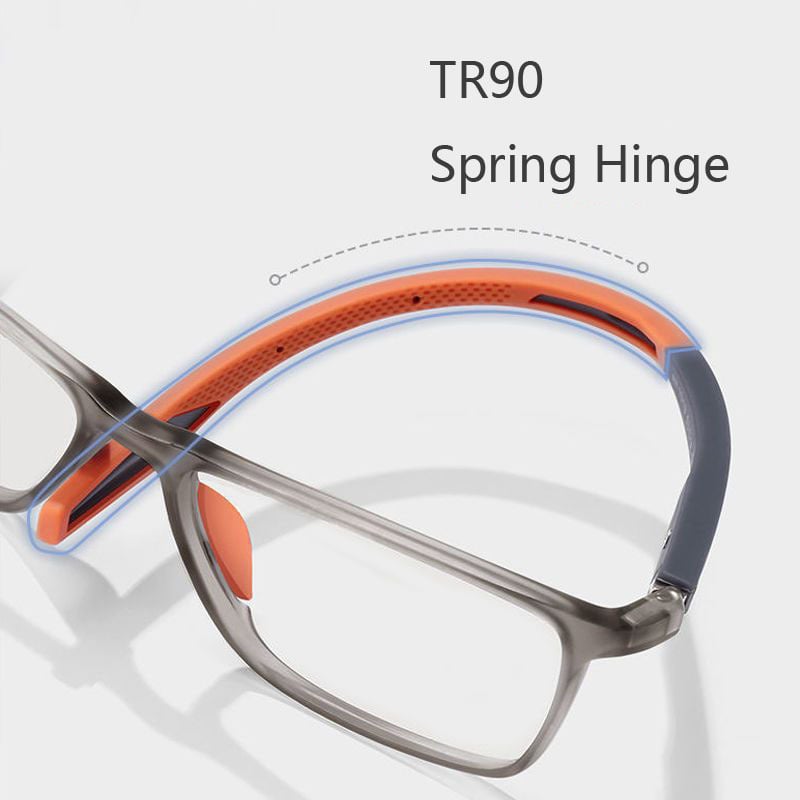 "Lunettes de lecture multifocales ultralégères, monture fine, verres transparents, adaptées aux différents visages masculins.