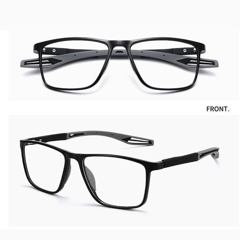 "Lunettes de lecture multifocales ultralégères, monture fine, verres transparents, adaptées aux différents visages masculins.