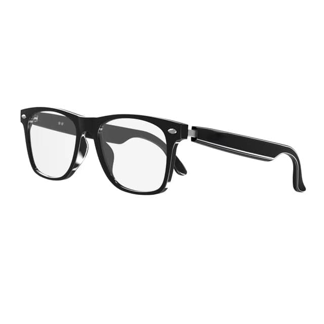 "Lunettes de soleil intelligentes Nortik, vue de face, avec caméra intégrée et fonctionnalités Bluetooth élégantes."