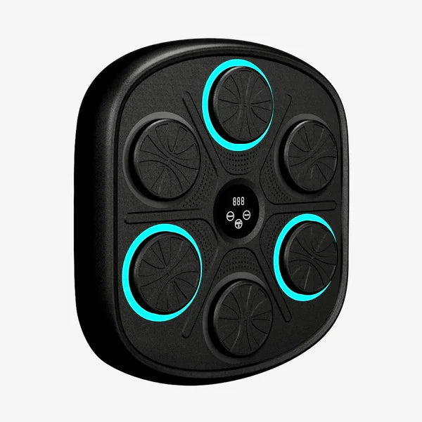 "Machine de boxe musicale blanche pour homme avec LED, neuf modes et installation facile, pour un entraînement immersif."