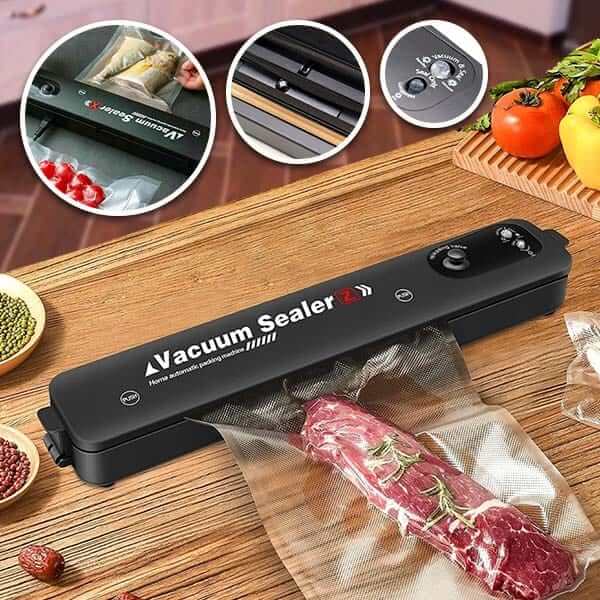"Machine sous vide automatique, design compact moderne, conserve aliments frais plus longtemps, idéale cuisine"