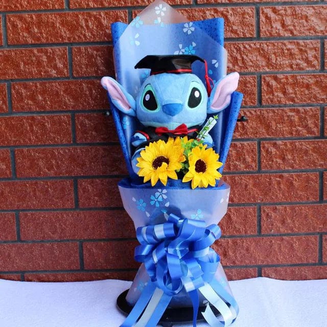 "Magnifique bouquet de peluches Stitch colorées, original et mignon pour un cadeau attendrissant et décoratif."