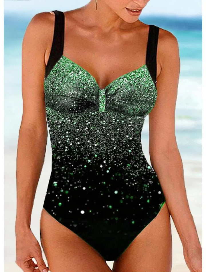 Maillot de bain push-up bleu profond pour femme, ajusté et élégant, rehausse la silhouette avec style et confort.