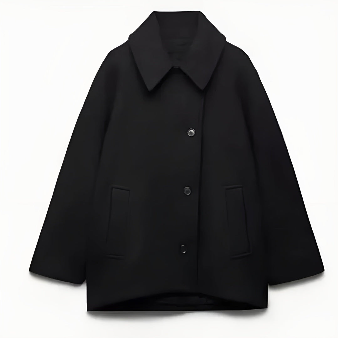 "Manteau en laine oversize chic, coupe ample et élégante, parfait pour l'hiver, apportant confort et style"