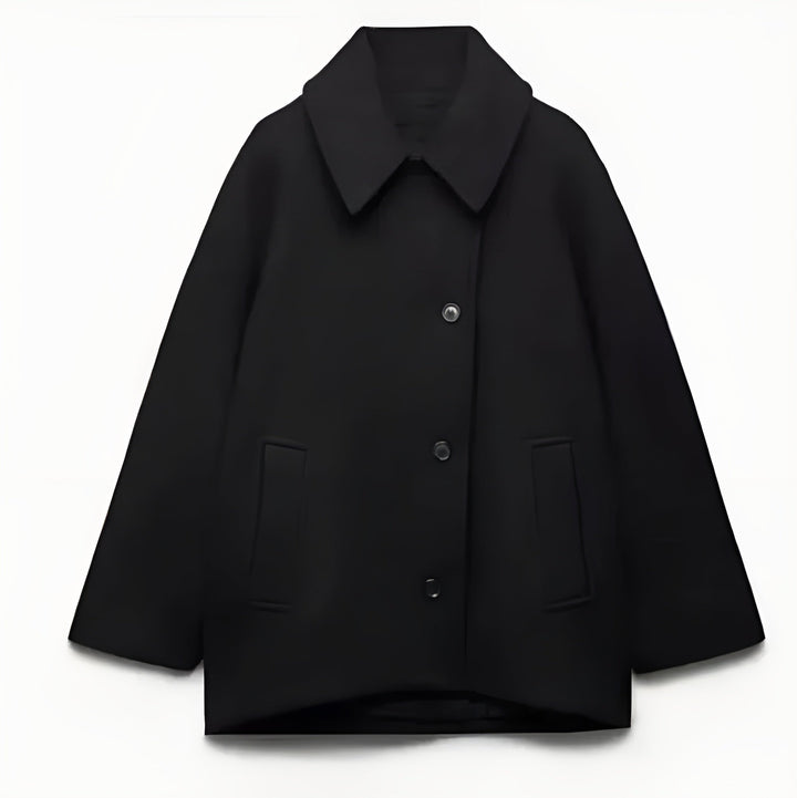 "Manteau en laine oversize chic, coupe ample et élégante, parfait pour l'hiver, apportant confort et style"