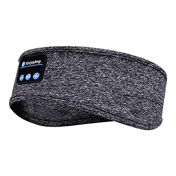 "Masque de sommeil avec écouteurs Bluetooth intégrés, design ergonomique en tissu doux, pour un confort optimal de nuit."