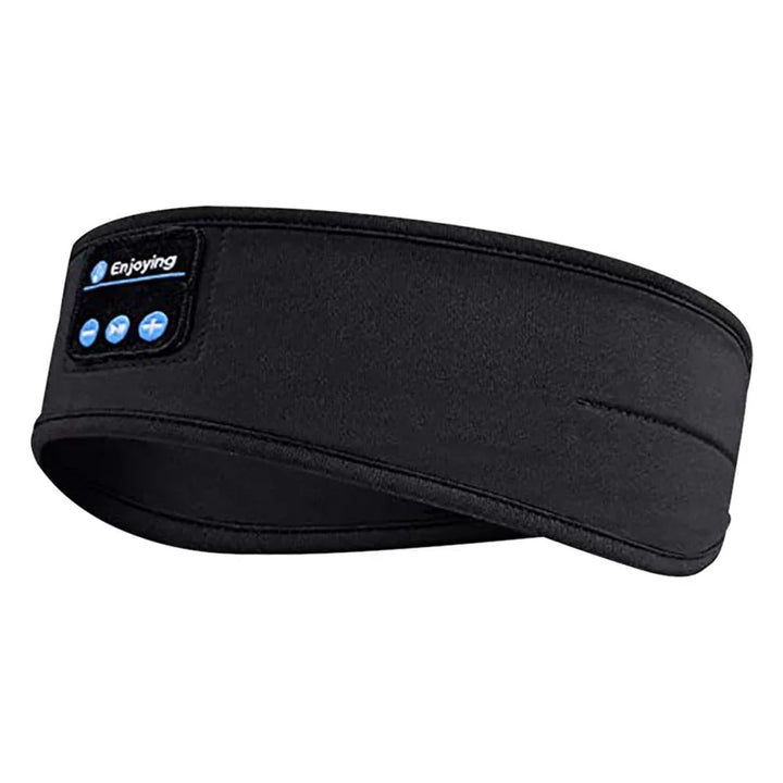 "Masque de sommeil avec écouteurs Bluetooth intégrés, design ergonomique en tissu doux, pour un confort optimal de nuit."