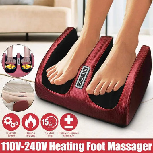 "Masseur de pieds Shiatsu chauffant, design compact, boules de massage rotatives, chaleur apaisante, bien-être maison."