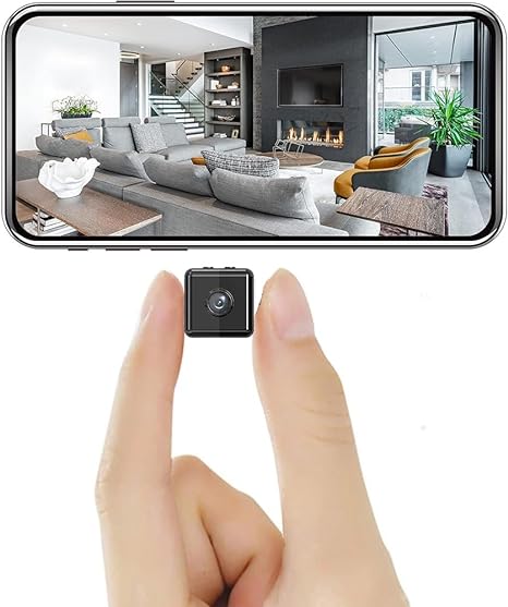 "Mini caméra de sécurité WiFi 1080P compacte aux contours discrets, dotée de vidéos HD claires pour intérieur/extérieur."
