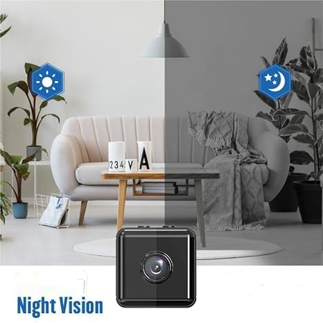 "Mini caméra de sécurité WiFi 1080P compacte aux contours discrets, dotée de vidéos HD claires pour intérieur/extérieur."