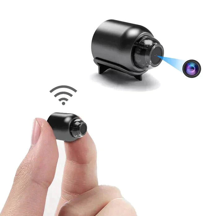 "Mini caméra espion HD, sans fil avec vision nocturne, design compact, idéale pour surveillance discrète à domicile ou bureau