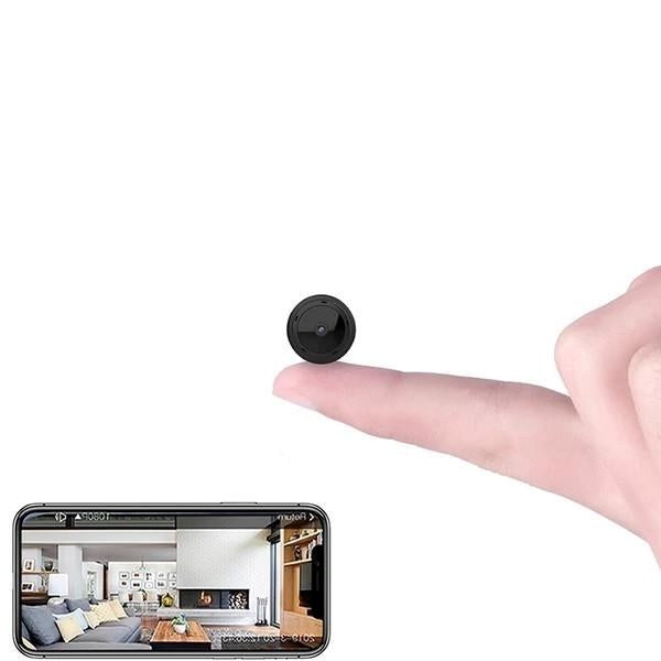 "Mini caméra Wi-Fi HD 1080P compacte, noir, avec vision nocturne et détection de mouvement pour sécurité discrète"