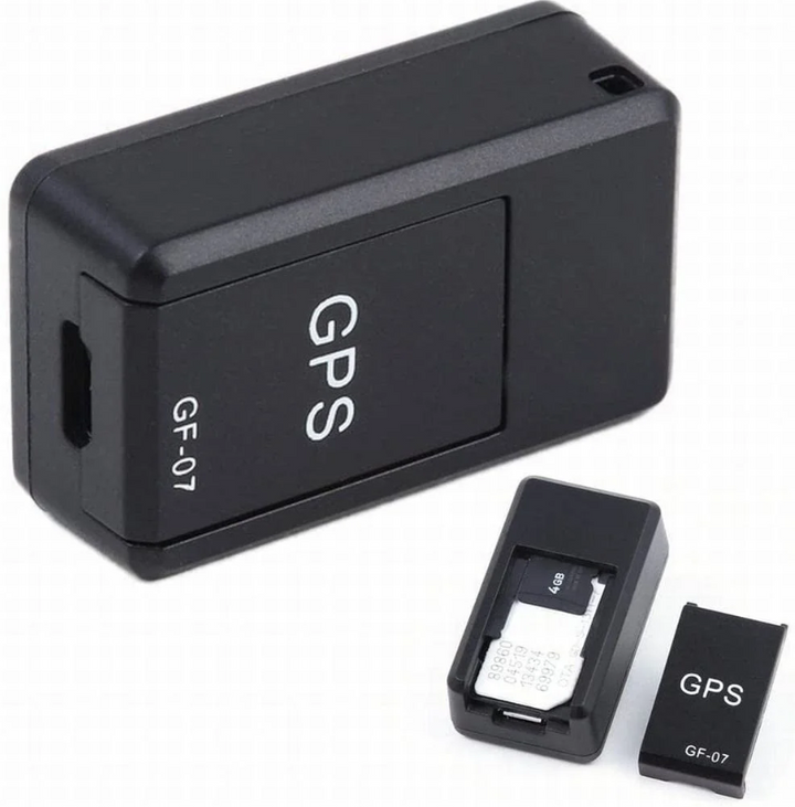 "Mini tracker GPS magnétique compact pour sécurité, discret, coque noire; idéal pour voiture et objets de valeur."